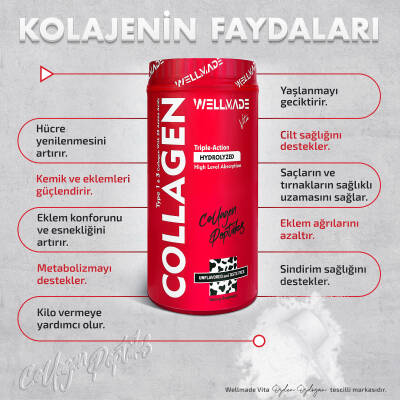 %100 Saf Kolajen Peptit 20 Aminoasit İçeren Takviye Edici Gıda-500gr (50 günlük) - 2