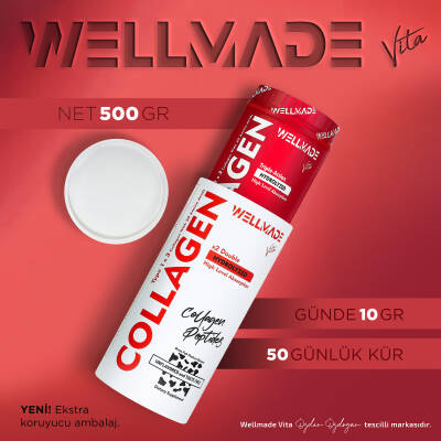 %100 Saf Kolajen Peptit 20 Aminoasit İçeren Takviye Edici Gıda-500gr (50 günlük) - 5