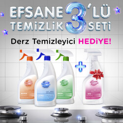 Clean Plus Efsane 3'lü Temizlik Seti Mutfak Temizleyici, Leke Çıkarıcı Ve Banyo Temizleyici - 1