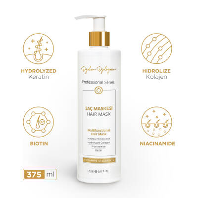 Yıpranmış Saçlar Için Keratin Ve Biotin Içerikli Onarıcı, Güçlendirici Saç Maskesi 375 ml - 1